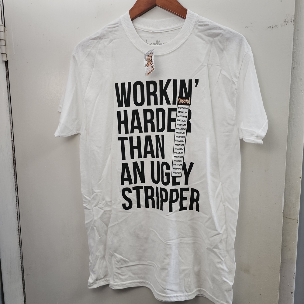 Threadless White Short Sleeve Tee Casual Crew Neck